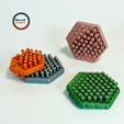 fidget-wobble-pins-hex-11.jpg Hexagon Fidget with Moving Pins - Print in Place Desk Toy & Keychain, 3 Sizes
