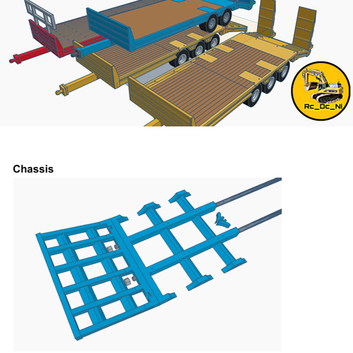 Start.png 低装载拖车 + 平板套件 1/14 - 1/16 Rc