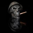 3860841616.jpg Skull Soldier with helmet and cigar