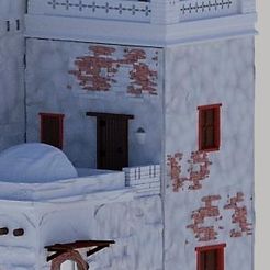 imagen frontal.jpg Fichier STL Maison à 2 étages pour dioramas - crèches modèle 3d・Idée pour impression 3D à télécharger