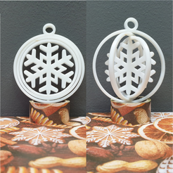 Kuglica-pahuljica-3D.png Fichier STL Ornement flocon de neige gyroscopique・Modèle à télécharger et à imprimer en 3D