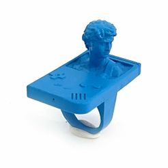 1.jpg Файл STL Роялти-фри STL файл Vaporwave Ring - 3D печатный эстетический дизайн ювелирных изделий со статуей Давида и видеоигрой - ретро цифровое искусство печатаемое・Дизайн для загрузки и 3D-печати