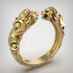 лев.jpg STL file Ring R161・Template to download and 3D print