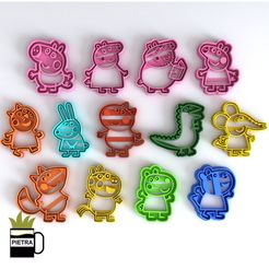 cults1.jpg PEPPA PIG FAMILY & FRIENDS FONDANT COOKIE CUTTER MOULD 3D PRINT MODEL