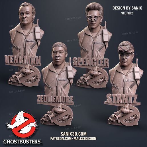 🎬 GHOSTBUSTERS (4-busts ) - STL Files・ 3D File for 3D printing・Cults