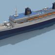 Untitled-1.jpg S.S. NORWAY cruise ship, final years version printable model - full hull and waterline