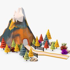 Mountain-low-poly-1-opensea.jpg Archivo 3D Montaña low poly・Modelo para descargar y imprimir en 3D