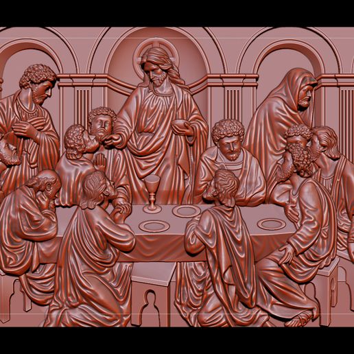 001.jpg 3D file CNC 3d Relief Model STL for Router 3 axis - The Last Supper・3D printable design to download, briarena8185