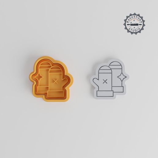 product_5475-02_overview.jpg Glove Shape Cutter & Stamp Set, Cookie & Fondant Design, 3 Sizes, 6 Pieces