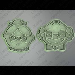 abus-caras-8cm-1.jpg Archivo STL Cortadores de galletas Dia del abuelo・Plan para descargar y imprimir en 3D