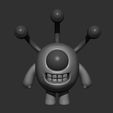 t1.jpg Cute Yellow Four-Eyed Alien Toy  3D Print Model
