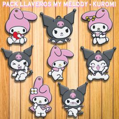 AAAAAAAAAAAAAAAAAMY-MELODY-KUROMI.jpg STL-Datei PACK 8 SCHLÜSSELANHÄNGER "MEINE MELODIE - KUROMI" - SCHLÜSSELANHÄNGER・3D-Druck-Idee zum Herunterladen