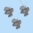 2342423.jpeg bee earrings ring 3D print model