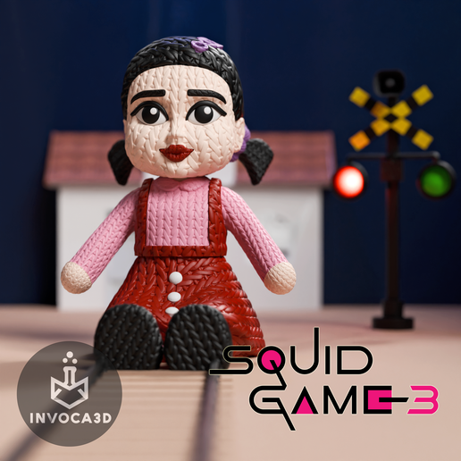 🦑 Young-Hee Crochet Knitted Squid Game Doll Jump Rope・ 3D File