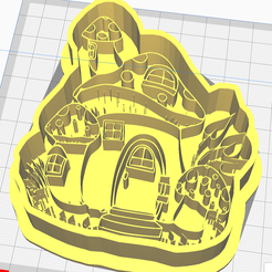 main.png STL file Mushroom house cookie cutter stamp and outline・3D printable design to download