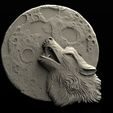 vilkas.jpg wolf under the moon screeming cnc art router 3D model