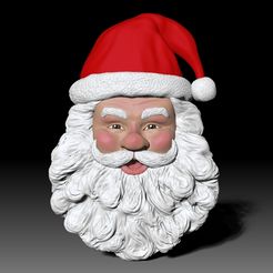 BPR_Composite.jpg 3D file Santa Claus head wall decor Christmas・3D printer design to download
