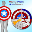 Shields-4-promo.png Marvel Shields | Captain America | Taskmaster | Red Guardian | Captain Britain | By CC3D