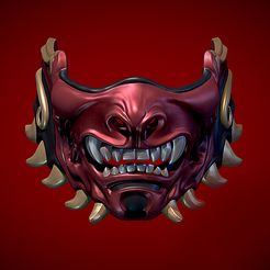 m1.jpg OBJ-Datei Samurai Mask・3D-druckbares Modell zum Herunterladen