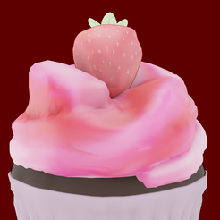 cupcake.png STL file strawberry cupcake・3D printing model to download, aayala2606