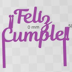 FELIZ-CUMPLE-GRATUITO.png STL file Cake topper happy birthday cake topper・3D printing idea to download