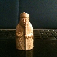 Bishop_front_display_large.jpg Free STL file Lewis Chessmen - Bishop・Object to download and to 3D print