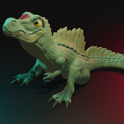 Spino-pup.png 3D file Spinosaurus pup (supported)・3D print model to download