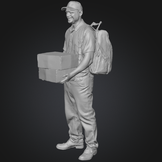 Realistic Parcel Delivery Boy - 3D model önizlemesi