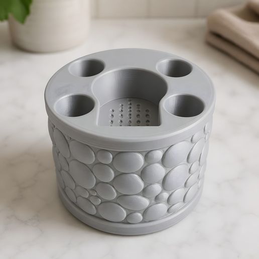 Mosaic Toothbrush Holder 3D Print Model