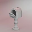 4.jpg Vintage Mailbox on Pedestal Stand with opening door | 3D Printable Miniature Mailbox Decor