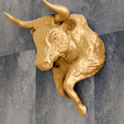 charge-bull-3.png Angry bull charging wall mount STL