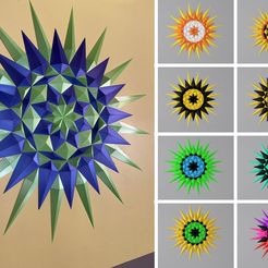 main.jpg Free STL file Geometric Star/Sun wall design・3D print design to download