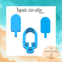 ler STL e _Fopsic e clay cut See FF ~ Pr ; “mm. mm, Wy A ” - — Emm Popsicle clay cutter | Sea animal clay cutter | Summer clay cutter | Polymer clay tool | Clay cutter | Cookie cutter