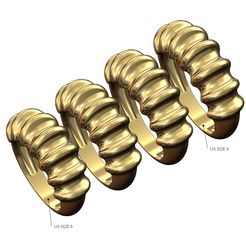 Undulated-chunky-dome-ring-size6to9-00.jpg STL-Datei Gewölbter Kuppelring US Größen 6 bis 9 3D-Druckmodell・Design für 3D-Drucker zum herunterladen