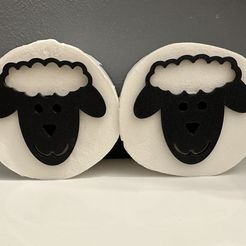 IMG_8892.jpg Toilet Paper Roll Insert Sheep Face ~ 1.75" Diameter ~ Flock ~ No Feet