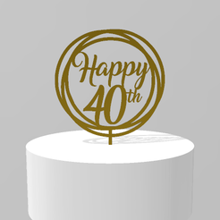 happy40.png Cake topper 40th Birthday