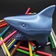 DSC_9264.jpg STL file Shark pensil holder・3D printing design to download