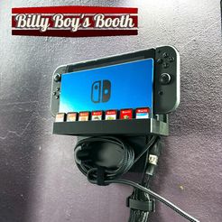 1-Watermarked.jpg Wall Mounted Nintendo Switch Dock with Cable Holder