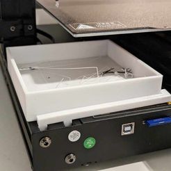 1290d57e-83ed-462e-be7f-3af37460ea34.jpg Free 3D file Anycubic Vyper Mounted Drip Tray and Trash Bin・Design to download and 3D print