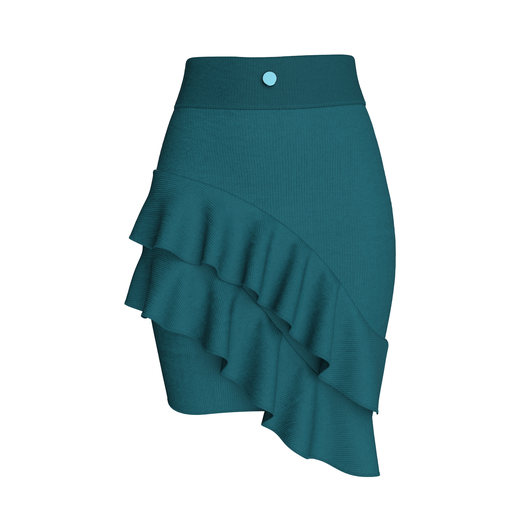 Women High Waist Asymmetrical Ruffle Mini Skirt | Marvelous / Clo3d / obj / fbx