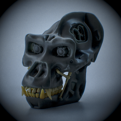 Untitled_Viewport_005.png Gorilla mechanisch beschädigter Kopf bereit zum Drucken