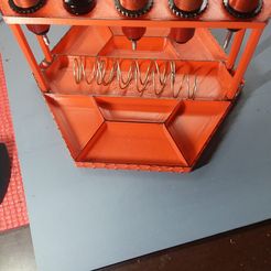 Hex-Schale-Dämpfer-1.jpg STL file RC Hex tray tool and small parts holder with damper workstation・3D printable model to download