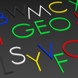 lettres.PNG Alphabet and numbers 3D font "Geo