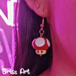 Hongo.jpg Файл STL Серьги Mario Bross 3D Mushroom・3D модель для печати скачать