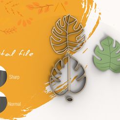monstera-trinket-1.jpg STL file Trinket Dish Tropical Monstera Polymer Clay Cutter | Digital STL File | 4 Sizes | 2 Cutter Versions・3D printing idea to download