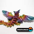 Still3.png Baby Crystalwing Dragon, Cinderwing3D, Articulating Flexi Wiggle Pet, Print in Place, Fantasy