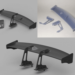 5.png Fichier STL Spoiler Swanneck Liberty Walk 1:18 POUR BOOST WARS GTR R35・Modèle à imprimer en 3D à télécharger