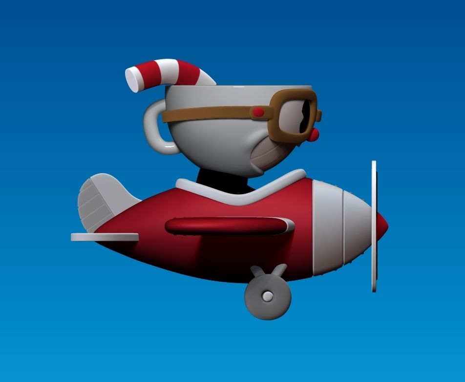 Скачать файл cuphead airplane - mario airplane • Модель для печати в 3D ...