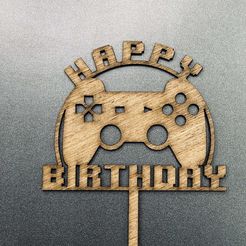 HAPPY-BIRTHDAY.jpg Gamer Cake Topper Birthday Decoration