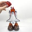 rocket_pic5_square.jpg STL file Rocket Taking Off Pencil Holder Space Shuttle Launch Desk Decoration・3D printable model to download